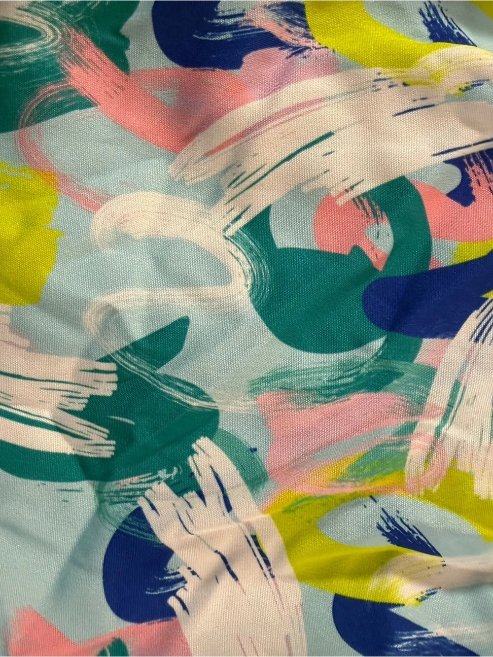 Kids' Aqua Abstract Beachware Swim Shorts with Multicolor Brushstroke Indie Arts